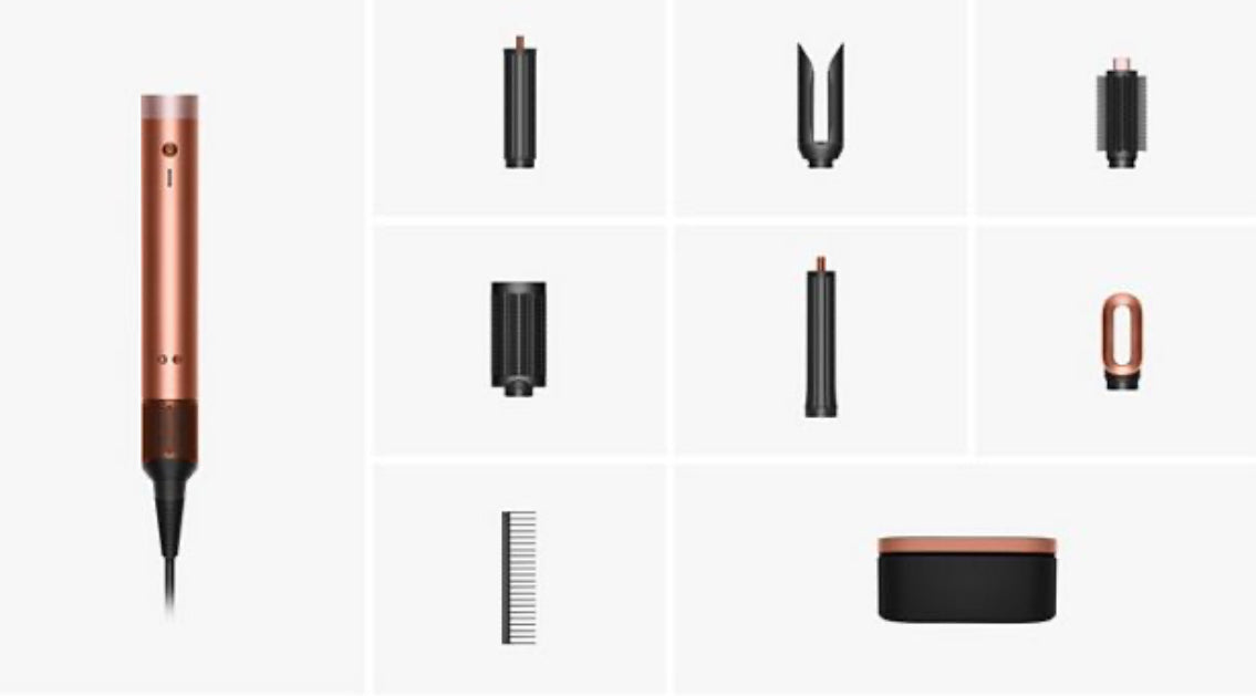 Multi-styler et Sèche-cheveux Dyson Airwrap Co-anda2x cheveux raides à ondulés (Soie Ambrée)